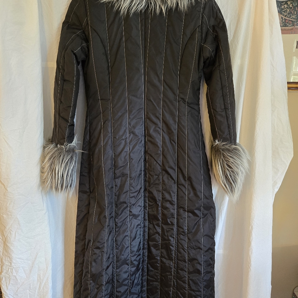 Vintage Bebe Penny Lane Y2K Faux Fur Puffer Coat XS - Picture 3 of 3